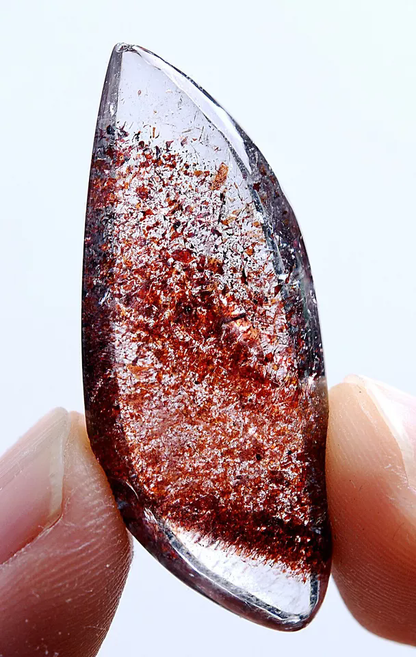 6g Natural Transparent Lepidocrocite Crystal Quartz Red Super Seven Pendant