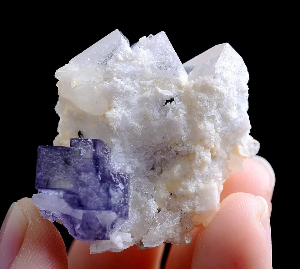 28.1g Natural Purple Fluorite & Crystal Mineral Specimen/Yaogangxian  China