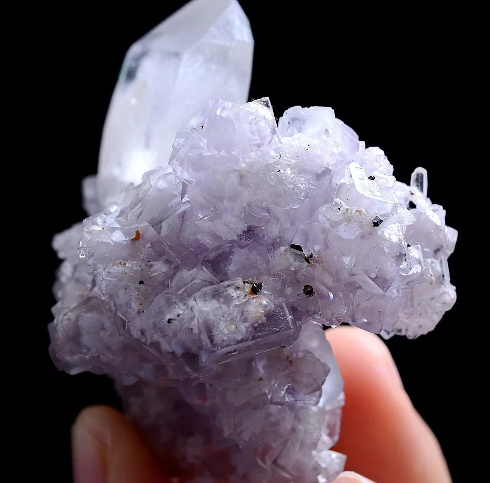 77gNatura Purple FLUORITE &Crystal Cluster Mineral Specimen/Yaogangxian China