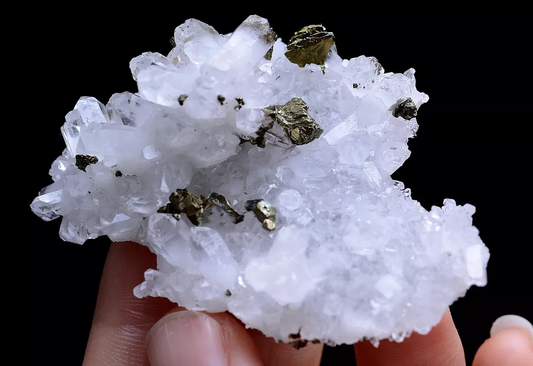 44g NEWLY DISCOVERED CRYSTAL CLUSTER & CHALCOPYRITE SYMBIOTIC MINERAL SAMPLES