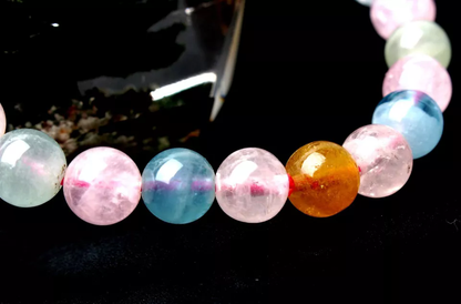 8mm Natural Colorful Morganite Gemstone Clear Beads Madam Healing  Bracelet