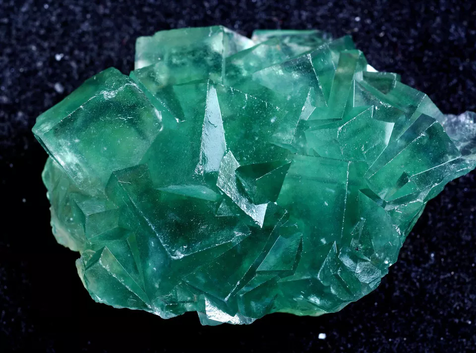 86g Natural Clear Phantom Window Green Fluorite CLUSTER Mineral Specimen/ China