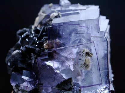 333g Natural Phantom Purple Fluorite & Wolframite Mineral Specimen/Yaogangxian