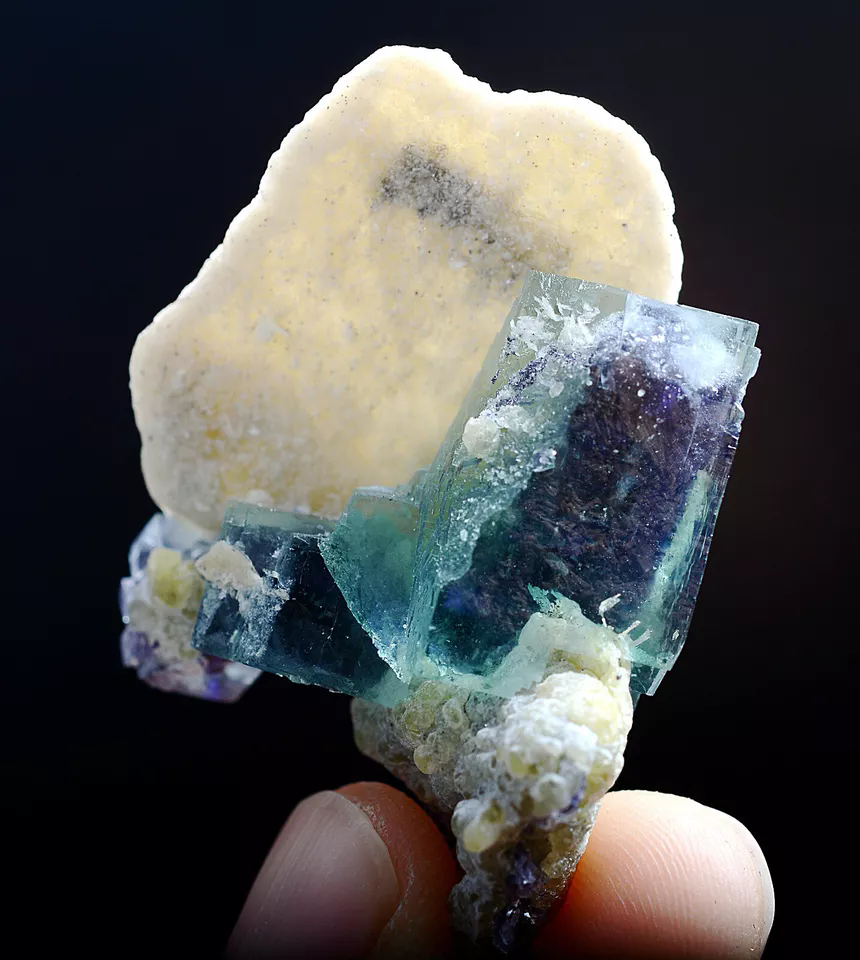 19g Natural Green Purple FLUORITE Dolomite Mineral Specimen/Inner MongoliaChina