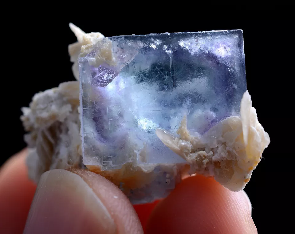 16g Natural Phantom Window Purple Fluorite Calcite Mineral Specimen/Yaogangxian