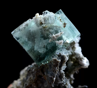 80g Natural Green Phantom Fluorite &Calcite Mineral Specimen/xianghualing China