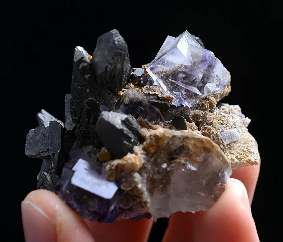 72.3g Natura Purple FLUORITE & Arsenopyrite Mineral Specimen /Yaogangxian China