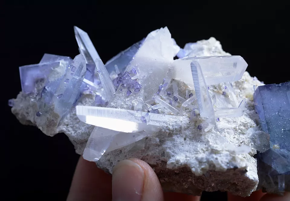 202g Natural Blue and White Porcelain Fluorite Mineral Specimen/YaoGang  Xian