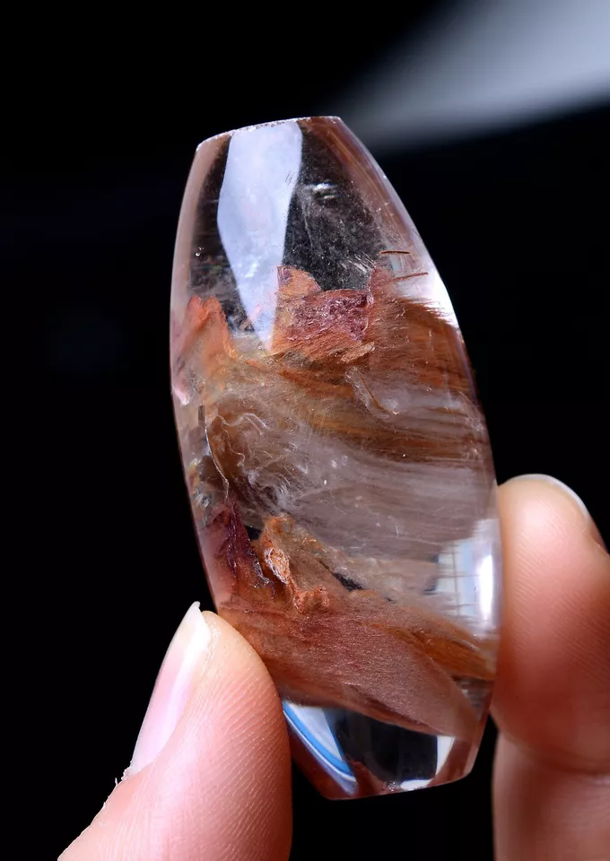 Rare Natural Phantom Rabbit Hair Rutilated Quartz Crystal Pendant 170.15ct