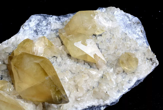 1739gNatural Perfect Dipyramidal Yellow Calcite CLUSTER Mineral Specimen/China