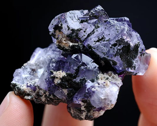 36.2g Natural Clear Purple Fluorite Arsenopyrite Mineral Specimen/Yaogangxian