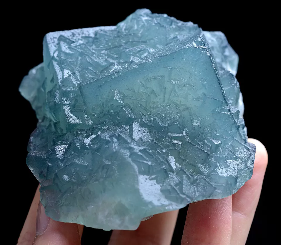 356g Natural Phantom Window Green Cubic Fluorite CLUSTER Mineral Specimen