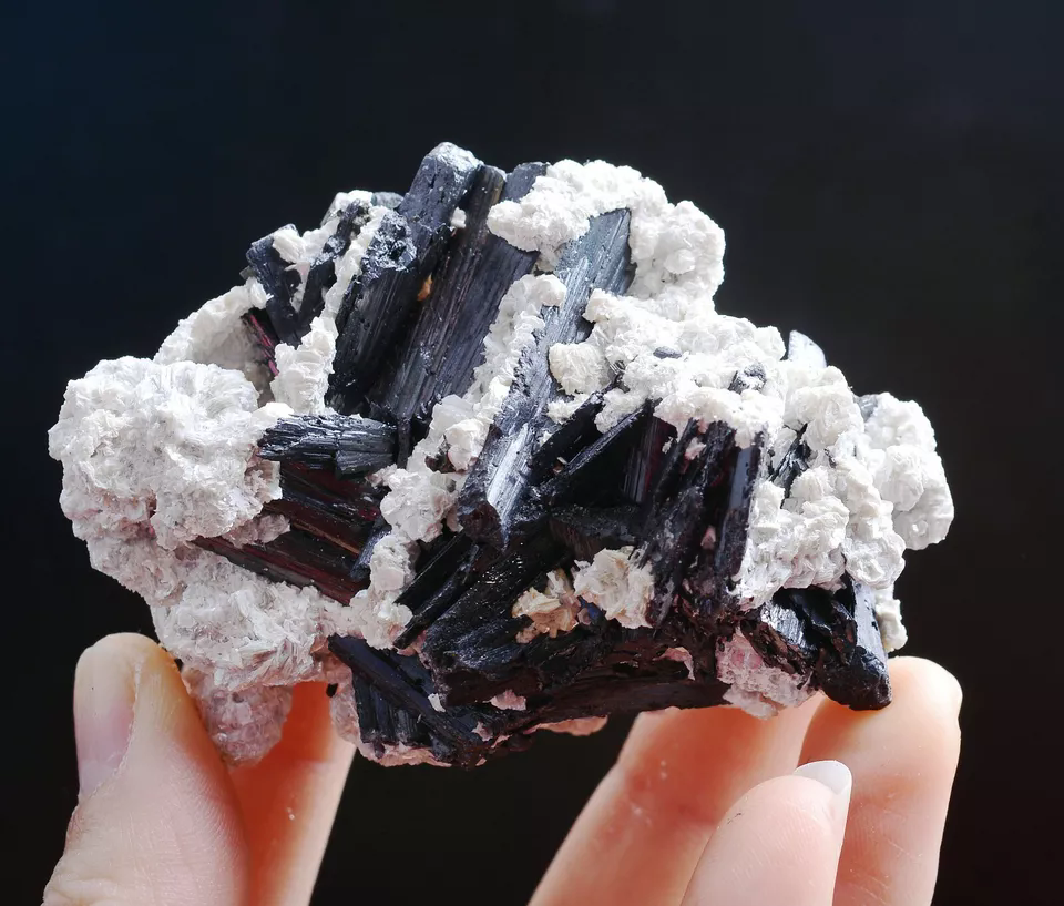 117g Natural Wolframite CRYSTAL Calcite Mineral Specimen/Yaogangxian  China