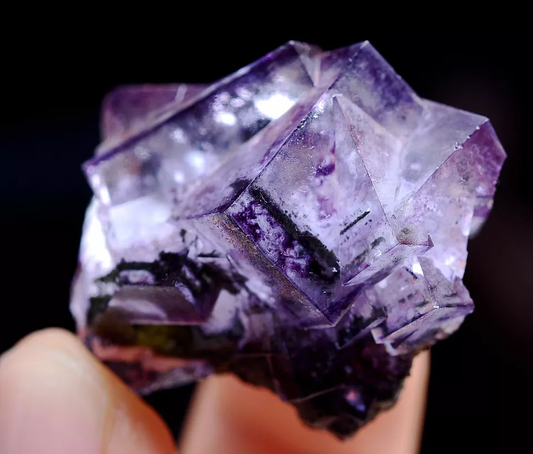 16g Newly DISCOVERED RARE CUBE PURPLE FLUORITE MINERAL SAMPLES/YaOgang xian