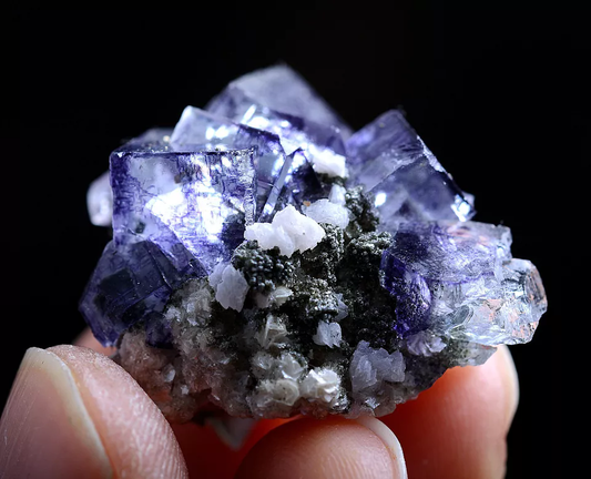 12gNatural Phantom Window Purple Fluorite Mineral Specimen/Yaogangxian China