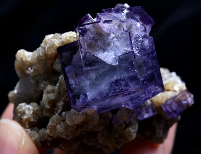 85g Natural COMPLETE PURPLE & Blue FLUORITE MINERAL SAMPLES/YaoGangXian China