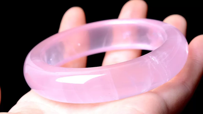 Natural Cure Rose Quartz Mozambique Crystal Woman Bangle Inner Diameter  59mm