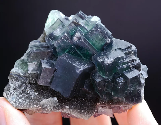 77g New Varieties NATURAL Green Cubic FLUORITE Crystal Cluster Mineral Specimen