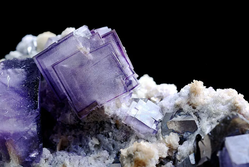 283gNatural Window Purple Fluorite & Arsenopyrite Mineral Specimen/Yaogangxian