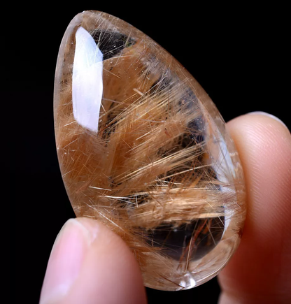 12.98g  AA++Natural Clear Quartz Hair Rutilated Golden Hair Crystal Pendant