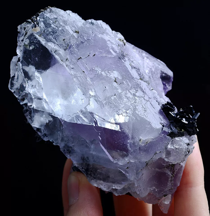 283gNatura Purple FLUORITE Wolframite Pyrite Mineral Specimen/Yaogangxian China