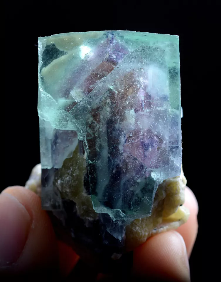 42g Natural Green Purple Strip FLUORITE Mineral Specimen/Inner Mongolia China