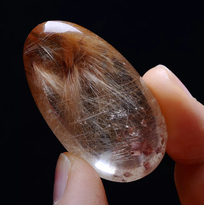 100.1ct Natural Calcite Gold Hair Rutilated Crystal & Calcite Symbiotic Pendant