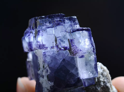 29g Natural Phantom Purple Fluorite & Pyrite Mineral Specimen/Yaogangxian China