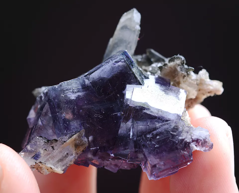 23g Natural Bismuthite Purple FLUORITE & Crystal Mineral Specimen/ Yaogangxian