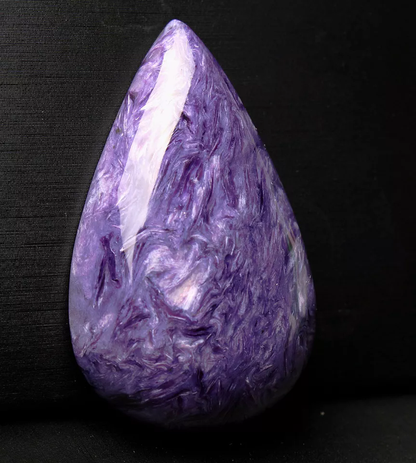 25.3g Genuine Natural Purple Charoite Gemstone Water Drop Lady Pendant AAAA