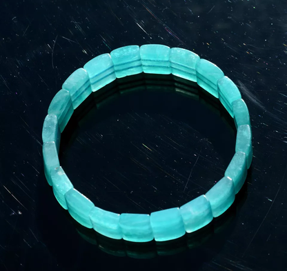 11mm Cure Natural Ice Amazonite Mozambique Stretch Clear Beads Woman Bracelet