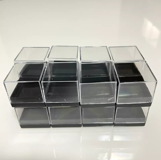 12pcs Acrylic Display Box Mineral Specimen Jewelry Square Collecting Case