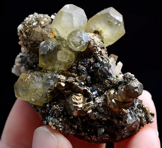 75g Natural Highest Grade Benz Yellow Calcite & Pyrite Crystal Mineral Specimen