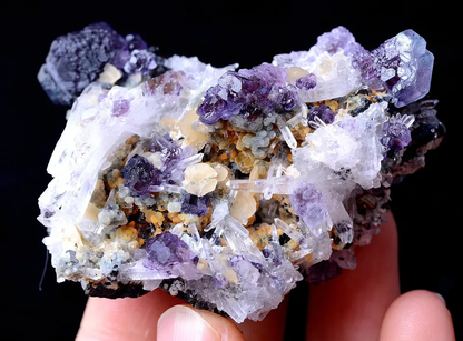 95g Natural New Find Purple Fluorite & Crystal Mineral Specimen Inner  Mongolia