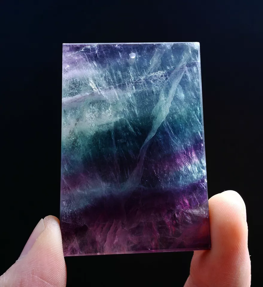 43.5g Natural Rare Variety healing  Gem Rainbow Fluorite Men & Women Pendant