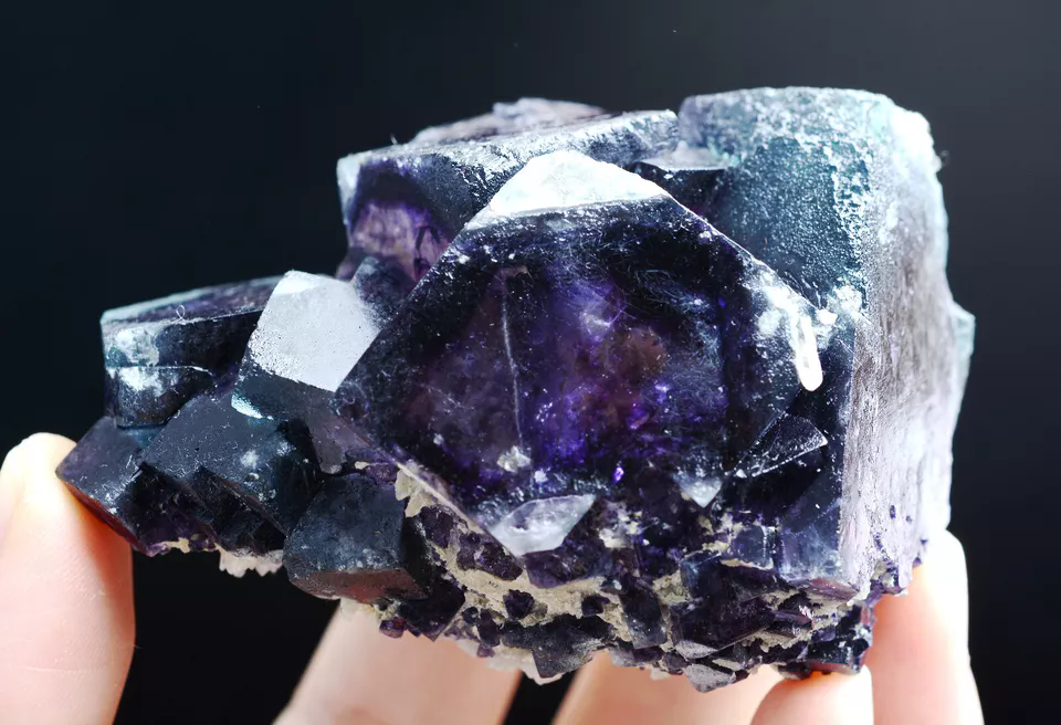 198.g Natural Devil's Eye Purple FLUORITE Mineral Specimen/Inner Mongolia  China