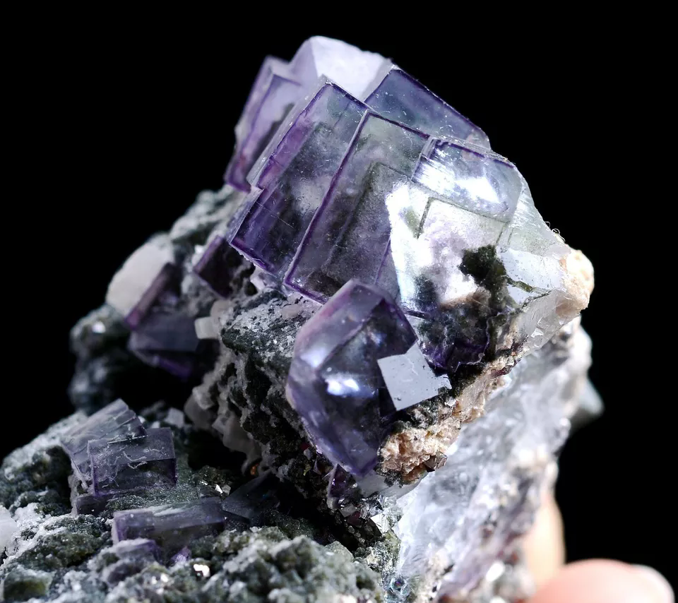 76gNatural Phantom Window Purple Fluorite Crystal Mineral Specimen/Yaogangxian