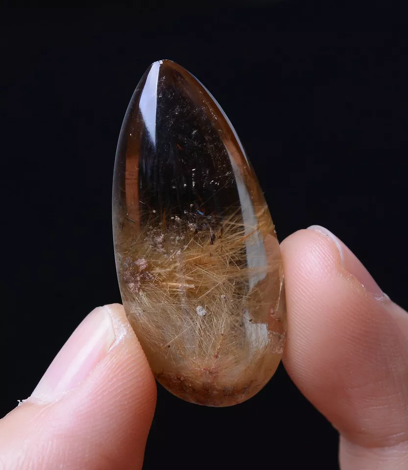 48.05ct Natural Gold Rutilated Quartz Crystal Woman Men Cure Powerful Pendant