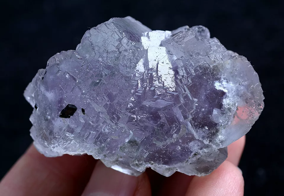 69.5g Natural Purple Fluorite & Wolframite Mineral Specimen/Yaogangxian  China