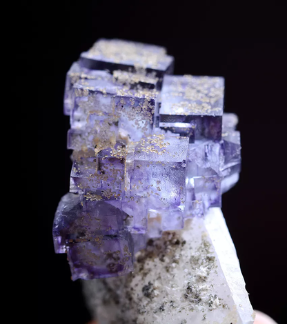 14.8g Natural Phantom Purple FLUORITE Pyrite Mineral Specimen/Yaogangxian China