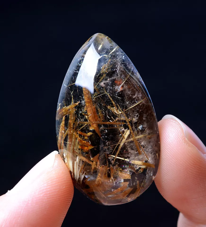 73.20ct Natural Gold Rutilated Quartz Crystal Woman Cure Powerful Pendant