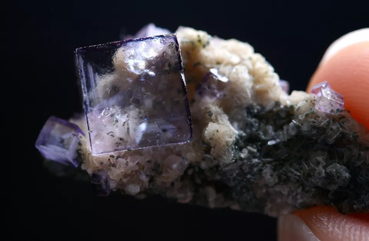 3.30g Natural Clear Phantom Window Purple Fluorite Mineral Specimen/Yaogangxian