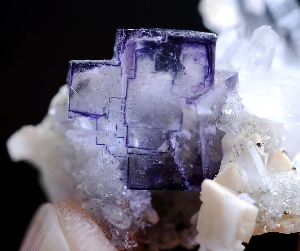 7.3g Natural window Purple FLUORITE Crystal Mineral Specimen/Yaogangxian  China