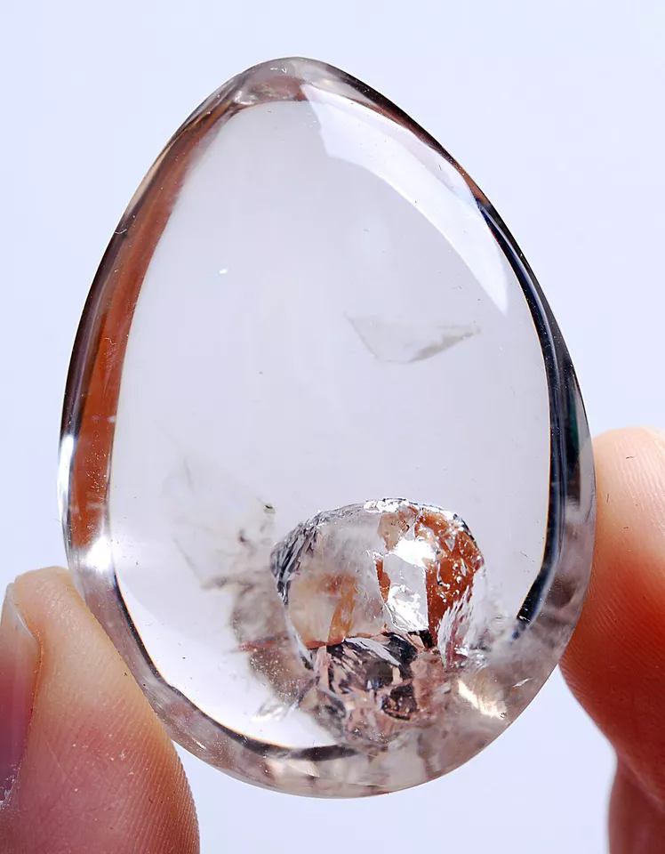 39g Natural Transparent Lucky Stone "Stone Inside Stone"Quartz Crystal Pendant