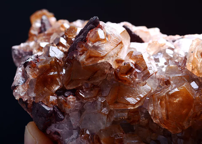 238g Natural Red Hexagon Calcite Mineral Specimen/ Hubei China