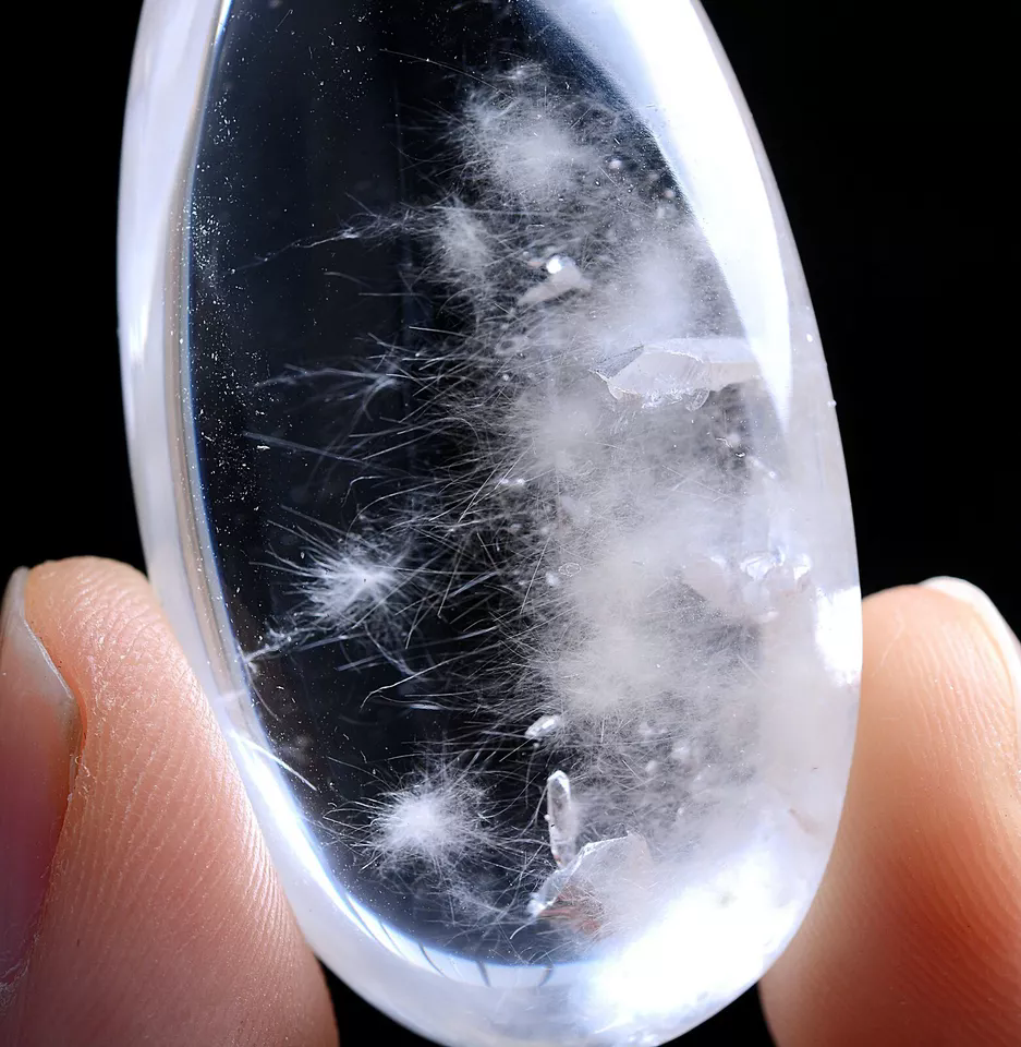 26g Natural Clear Rabbit Hair "Stone Inside Stone"Quartz Crystal Pendant