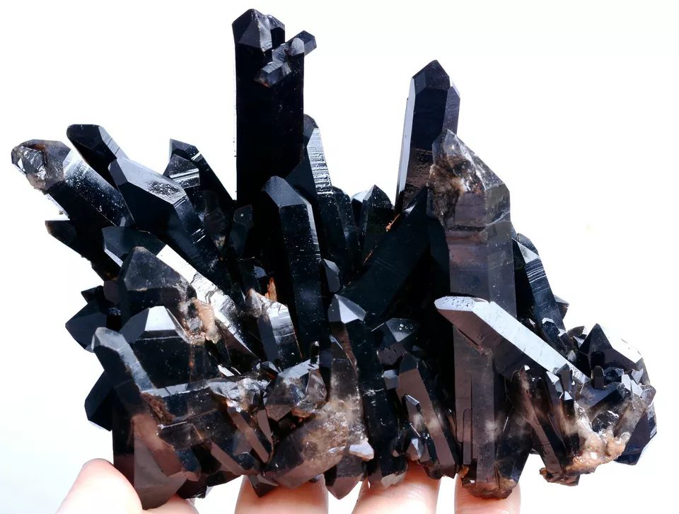 554g Natural Rare Smoky & Black QUARTZ Crystal Cluster Mineral Specimen