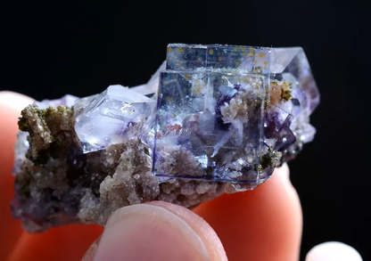 16gNatural Purple Blue Fluorite & Crystal Cluster Mineral Specimen/ Yaogangxian