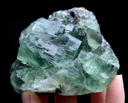 353.g NATURAL Transparent Green Cubic FLUORITE Crystal Cluster Mineral Specimen