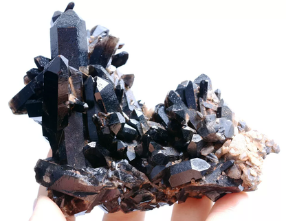 255g Natural Rare Smoky & Black QUARTZ Crystal Cluster Mineral  Specimen